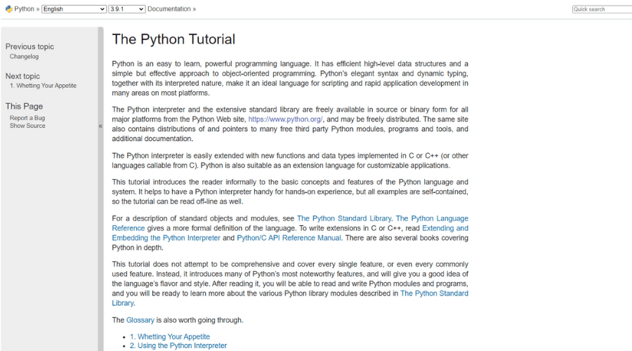 The Python Tutorial